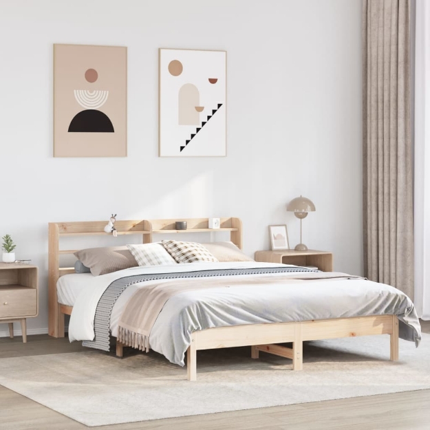 Letto senza Materasso 140x190 cm in Legno Massello di Pino