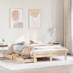 Letto senza Materasso 140x190 cm in Legno Massello di Pino