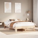 Letto senza Materasso 140x190 cm in Legno Massello di Pino