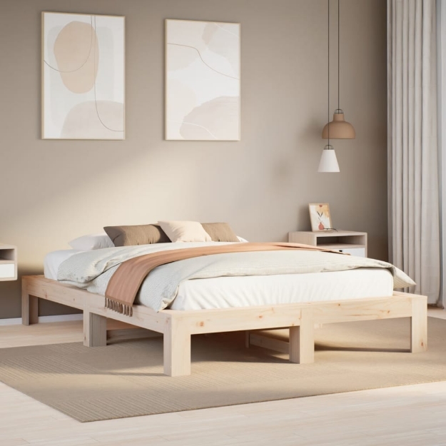 Letto senza Materasso 140x190 cm in Legno Massello di Pino