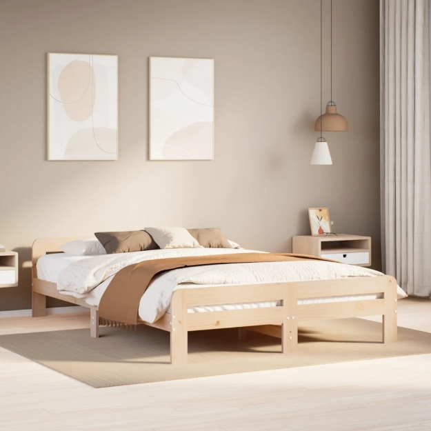 Letto senza Materasso 150x200 cm in Legno Massello di Pino