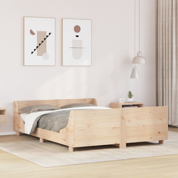 Letto senza Materasso 150x200 cm in Legno Massello di Pino