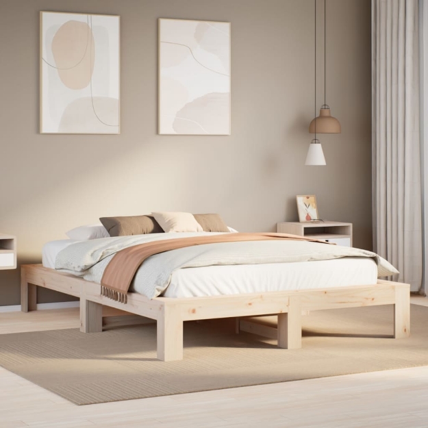 Letto senza Materasso 150x200 cm in Legno Massello di Pino