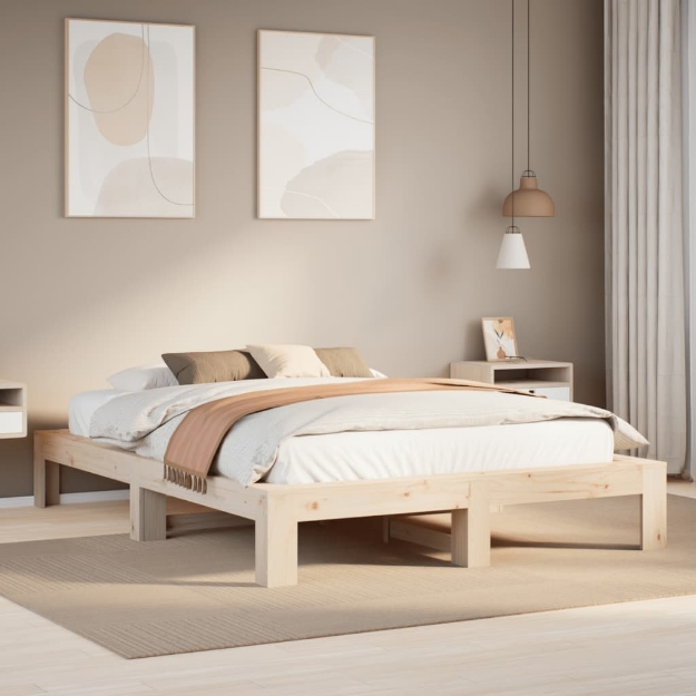 Letto senza Materasso 160x200 cm in Legno Massello di Pino