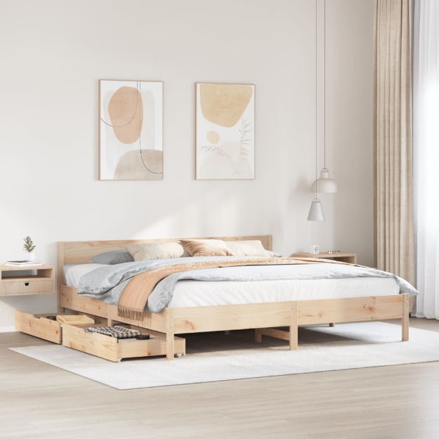 Letto senza Materasso 160x200 cm in Legno Massello di Pino