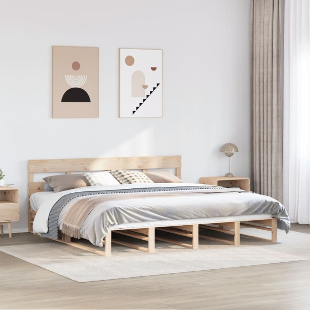 Letto senza Materasso 180x200 cm in Legno Massello di Pino