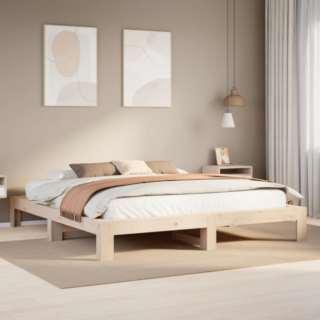 Letto senza Materasso 180x200 cm in Legno Massello di Pino