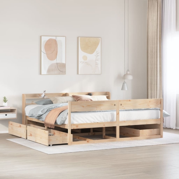 Letto senza Materasso 180x200 cm in Legno Massello di Pino