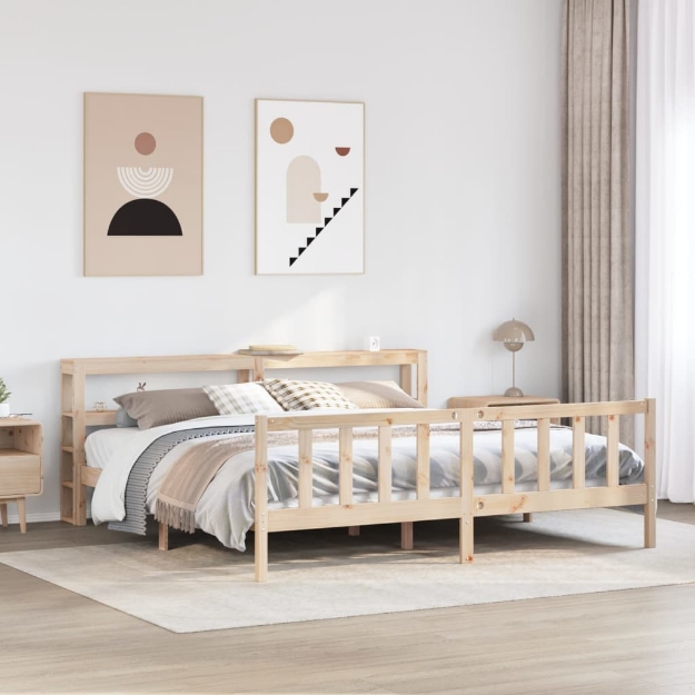 Letto senza Materasso 180x200 cm in Legno Massello di Pino