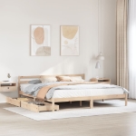 Letto senza Materasso 200x200 cm in Legno Massello di Pino