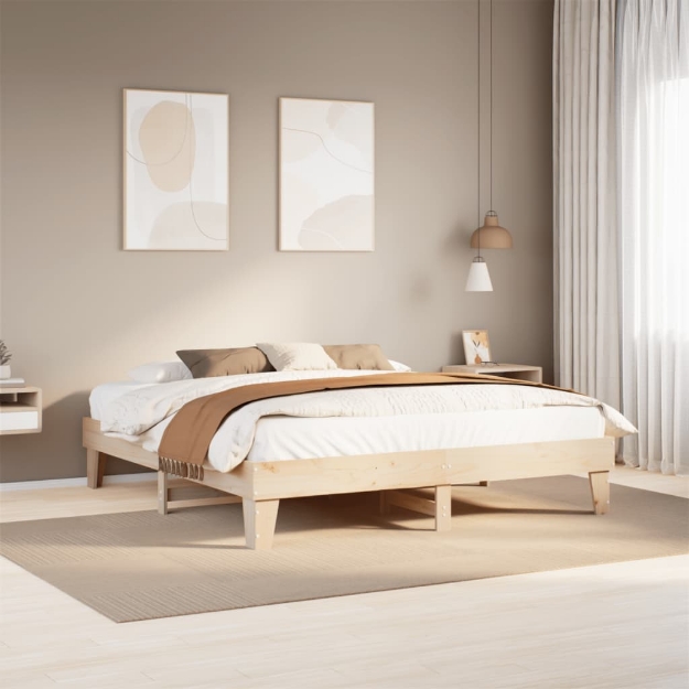 Letto senza Materasso 200x200 cm in Legno Massello di Pino