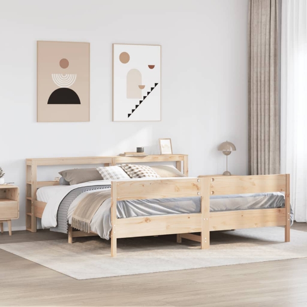 Letto senza Materasso 200x200 cm in Legno Massello di Pino