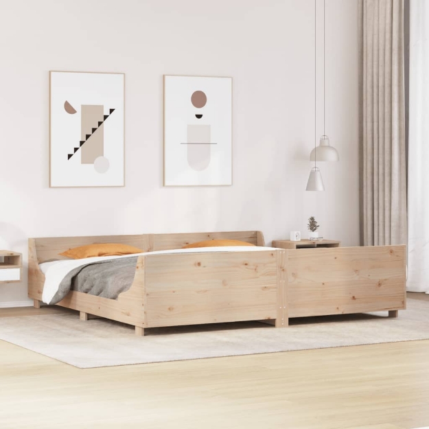 Letto senza Materasso 200x200 cm in Legno Massello di Pino