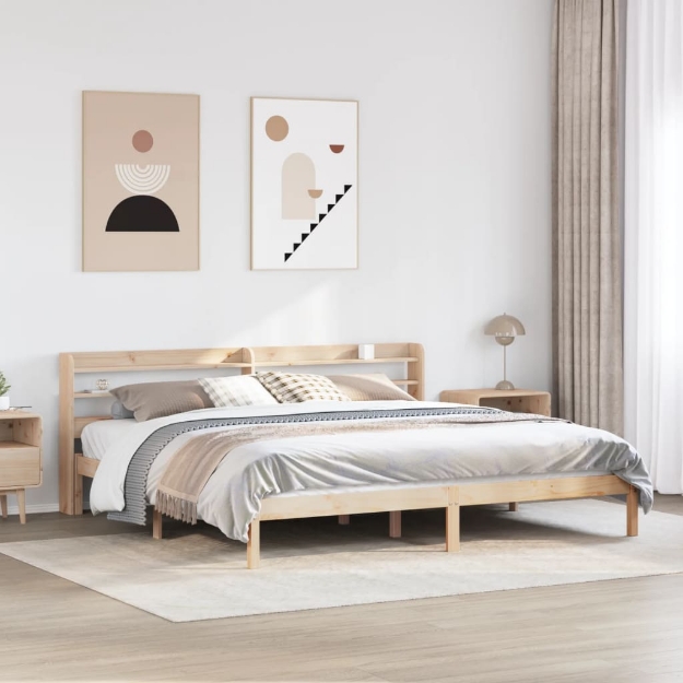 Letto senza Materasso 200x200 cm in Legno Massello di Pino