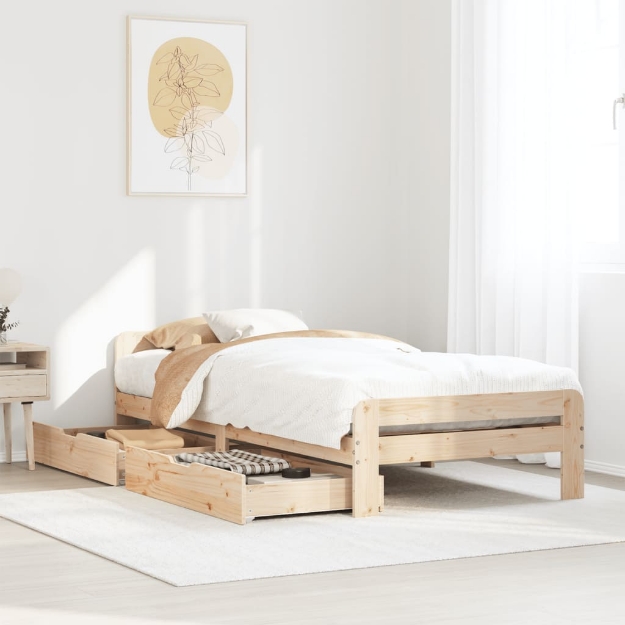 Letto senza Materasso 75x190 cm in Legno Massello Pino