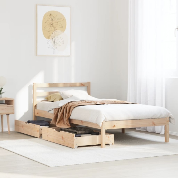 Letto senza Materasso 75x190 cm in Legno Massello Pino