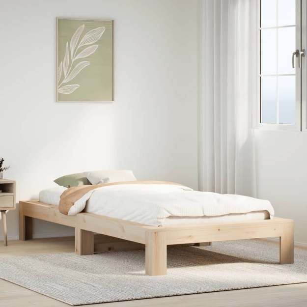 Letto senza Materasso 75x190 cm in Legno Massello Pino