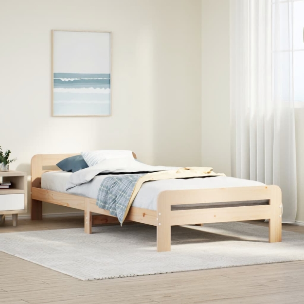 Letto senza Materasso 75x190 cm in Legno Massello Pino