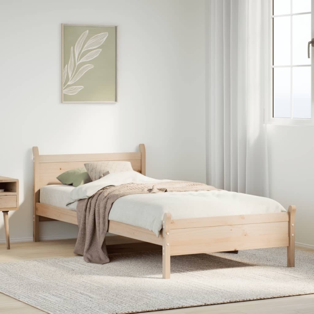 Letto senza Materasso 75x190 cm in Legno Massello Pino