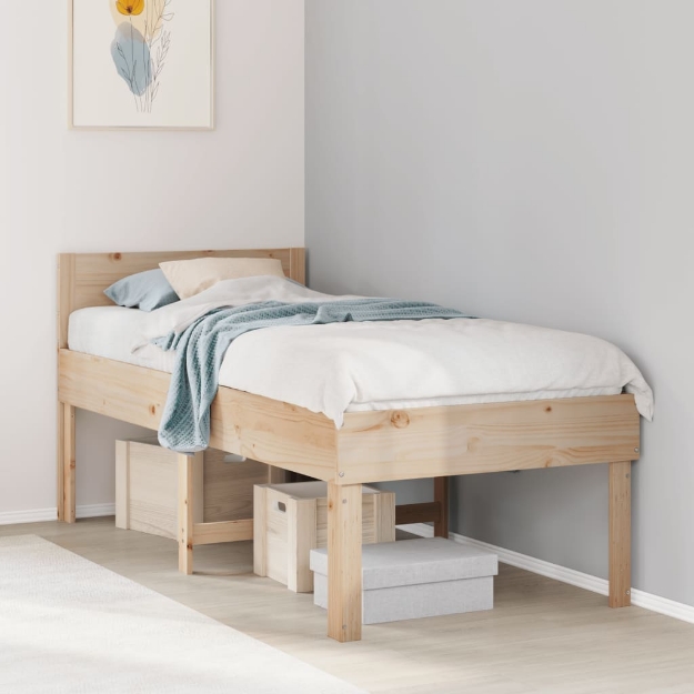 Letto senza Materasso 75x190 cm in Legno Massello Pino