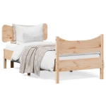 Letto senza Materasso 90x190 cm in Legno Massello di Pino