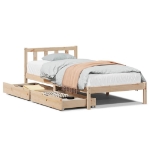 Letto senza Materasso 90x190 cm in Legno Massello di Pino