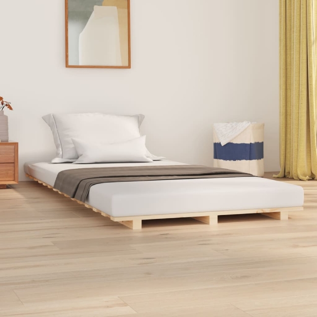 Letto senza Materasso 90x190 cm in Legno Massello di Pino