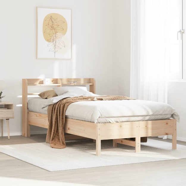 Letto senza Materasso 90x190 cm in Legno Massello di Pino