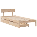 Letto senza Materasso 90x200 cm in Legno Massello di Pino