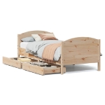 Letto senza Materasso 90x200 cm in Legno Massello di Pino