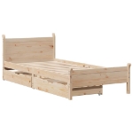 Letto senza Materasso 90x200 cm in Legno Massello di Pino