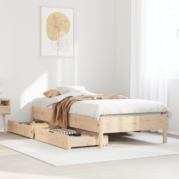 Letto senza Materasso 90x200 cm in Legno Massello di Pino