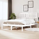 Letto senza Materasso Bianco 120x190 cm Legno Massello di Pino