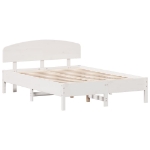 Letto senza Materasso Bianco 120x190 cm Legno Massello di Pino