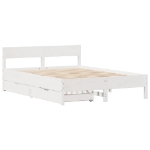 Letto senza Materasso Bianco 120x190 cm Legno Massello di Pino