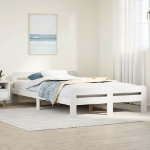 Letto senza Materasso Bianco 120x190 cm Legno Massello di Pino