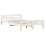 Letto senza Materasso Bianco 120x190 cm Legno Massello di Pino