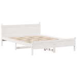 Letto senza Materasso Bianco 120x190 cm Legno Massello di Pino