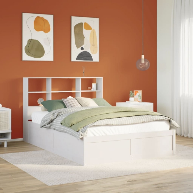 Letto senza Materasso Bianco 120x190 cm Legno Massello di Pino