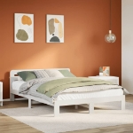 Letto senza Materasso Bianco 120x190 cm Legno Massello di Pino