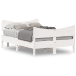 Letto senza Materasso Bianco 120x190 cm Legno Massello di Pino