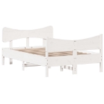 Letto senza Materasso Bianco 120x190 cm Legno Massello di Pino