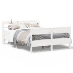 Letto senza Materasso Bianco 120x190 cm Legno Massello di Pino