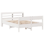 Letto senza Materasso Bianco 120x190 cm Legno Massello di Pino