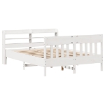 Letto senza Materasso Bianco 120x190 cm Legno Massello di Pino