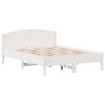 Letto senza Materasso Bianco 120x190 cm Legno Massello di Pino