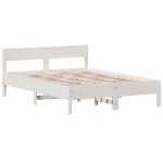 Letto senza Materasso Bianco 120x190 cm Legno Massello di Pino