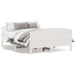 Letto senza Materasso Bianco 120x190 cm Legno Massello di Pino