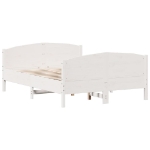 Letto senza Materasso Bianco 120x190 cm Legno Massello di Pino