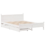 Letto senza Materasso Bianco 120x190 cm Legno Massello di Pino